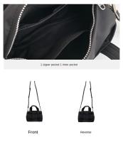 Bolso Bandolera De Nylon Plateado Para Mujer Estilo Casual Verano Bolso De Hombro Redondo Versátil Moda Alta Con Cierre De Cremallera - details 3