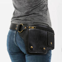 Bolsa De Cintura Estilo Motociclista Punk Retro Deportiva Exterior Ajustable Correa Moda Bolsa De La Cintura Unisex - details 0