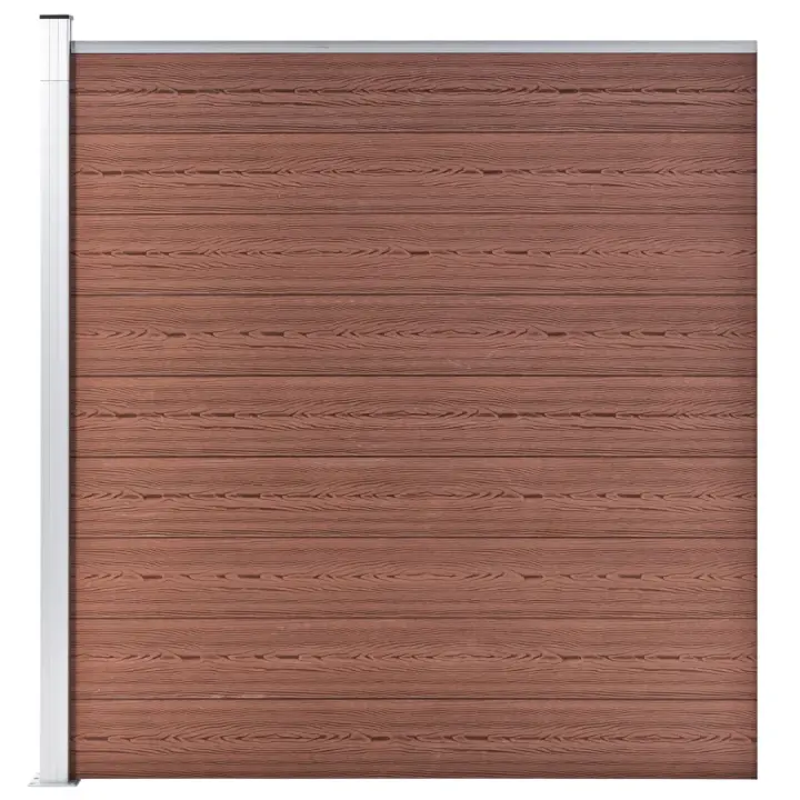 vidaXL Valla de jardín de WPC marrón 175x186 cm - 1