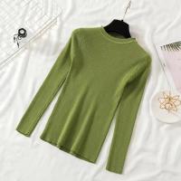 AOSSVIAO 2025 Suéter Para Mujer De Manga Larga Pullover Estilo Básico O-Neck Elástico Moda Invierno Suéter De Punto Sólido - details 11