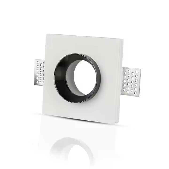 Aro de Escayola GU10 para empotrar cuadrado metal Negro VT-866  VTAC - 1