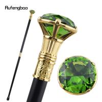 Bastón De Moda Verde Diamante Dorado 93cm Elegante Decorativo Para Cosplay Manija De Cabeza De Diamante Tipo Gentleman - details 3