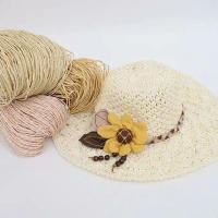 Yarn De Paja Raffia 100g Para Tejer Gorras Y Bolsas En Verano Hecho a Mano Eco-amigable Para Manualidades Crocheting - details 6