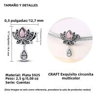 Pendiente Original De Joyería De Moda Clásica Serie Romántica Loto De Bolas S925 Plata Pura Con Zirconia Regalo DIY - details 29