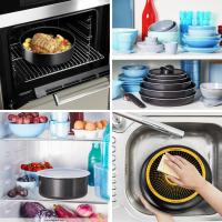 Ingenio Easy On - Juego de 3 Sartenes 22/24/26 cm + 2 Cazos 16/18 cm + Mango Extraible + 4 Accesorios, No Apto Inducción, Antiadherentes, Sin PFOA, aptos lavavajas y Horno - details 2