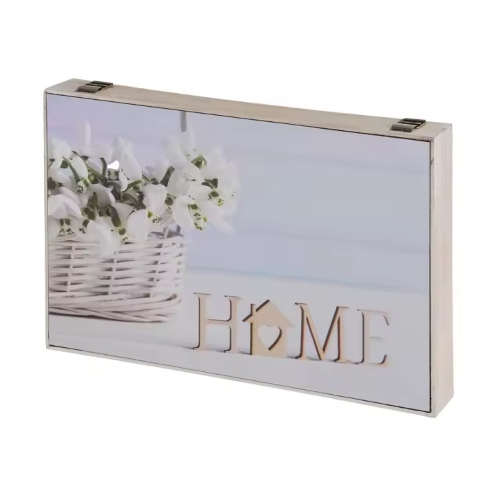Tapa contador luz o cubrecontador con estampación Home de MDF blanca de 46x31 cm - 1