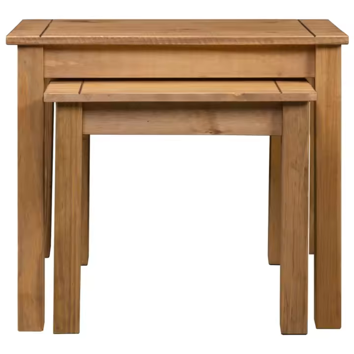 VidaXL Pack de 2 mesas Panama Range apilables madera maciza de pino - 1