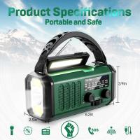Radio De Emergencia Con Solar Y Remojo Portátil AM/FM/NOAA Con Linterna Y Lámpara De Lectura SOS Para Uso Doméstico Y Al Aire Libre 10000mAh - details 4