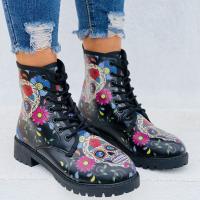 SP Nuevas Botas de trabajo con impresión 3D de tendencia de Calaveras con personalidad de otoño E Invierno, BOTAS Martin, BOTAS Cortas de mujer de talla Grande. - details 4