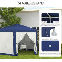 Gazebo 4x3m Hexagonal Impermeable Estable Resistente al Frío Gazebo con Mosquiteros Tienda de Fiesta Tienda de Jardín con 6 Paneles Laterales Gazebo de Jardín para Jardín de Camping, Azul - details 1