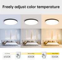 Lámpara De Techo LED Ultra Delgada 30W Moderna Para Sala De Estar Dormitorio Cocina 220V Color Negro Control Remoto Dimmer - details 3