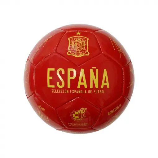 BALON ESPAÑA RFEF ROJO CON FIRMAS EURO20 - 1