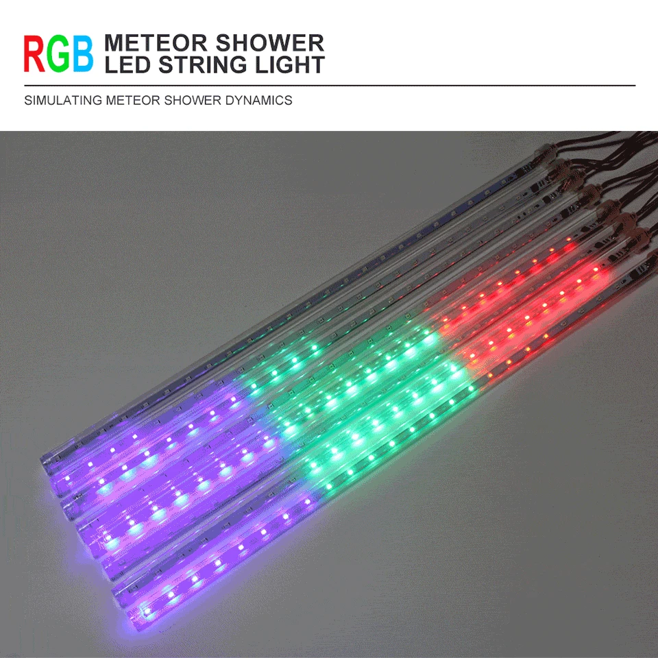 Luces De Lluvia De Meteoros LED Para Decoración De Navidad Y Año Nuevo 30/50cm 8 Tubos Guirnalda Para Árbol De Navidad Y Calle - details 4