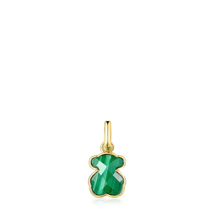 Colgante de oso de piedra preciosa natural de plata esterlina S925, accesorio de collar de bricolaje de lujo que combina con todo - 1