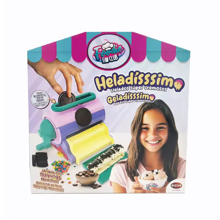 Juego Heladisssimo personaliza helados. Incluye tarrina, cuchara y libro de recetas (Bizak 35005071) - 1