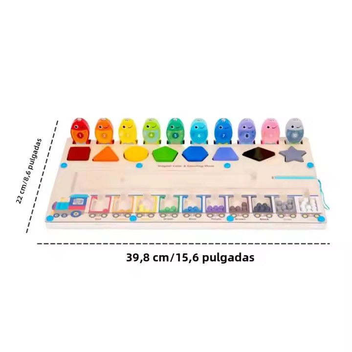 Juego De Puzzle Magnético Montessori Para Niños Tablero De Laberinto De Colores Y Números Madera Juguete Para Desarrollo De Habilidades Motoras Finas Edad Recomendada 3-6 Años - 1