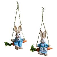 Colgante De Conejo De Pascua Decorativo Coleccionable Para Regalo De Cumpleaños Oficina Hogar Adorno Jardín Material CRYSTAL Estilo Pastoral - details 1
