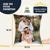 DEREGALOOS Cojín Personalizado de 40x40 cm con Impresión a Doble Cara y Relleno Incluido - details 2