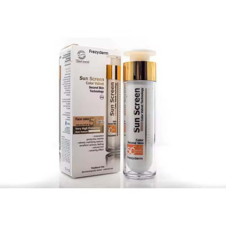 FREZYDERM PROTECTOR SOLAR FACIAL CON COLOR VELVET SPF 50+ 50ml - 1