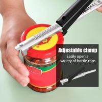 Abridor de tarros para Manos y personas, abridor de tapa antideslizante, abridor de lats de fácil agarre, herramienta Manual para abridor de botellas, utencilio de Cocina multifuncionales Negro-2 piezas - details 3