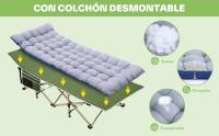 Cuna de Camping portátil con colchón, cunas de Dormir Plegables para Adultos, 188 x 71 x 35 cm Cama de Campamento Plegable Resistente con Acolchado para Camping - details 0