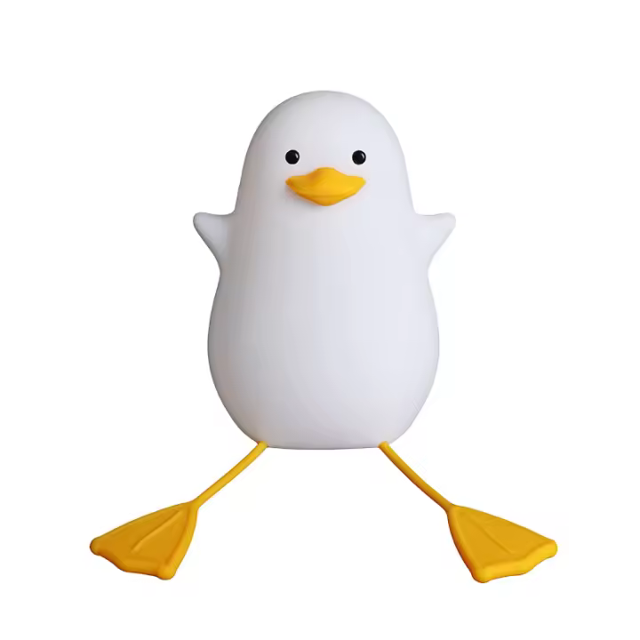Luz de noche de pato, linda lámpara de guardería con temporizador regulable, luces de noche de animales para mujeres, adolescentes, niñas y bebés, luces de noche de silicona para habitación infantil [Clase energética G] - 1