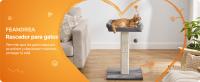 FEANDREA Rascador para Gatos, Poste de Rascado con Plataforma de Tela de Felpa de 40 x 30 cm, Árbol para Gatos, Altura de 68 cm, Poste de Sisal, con Pompón, Gris Claro/Gris Oscuro - details 0