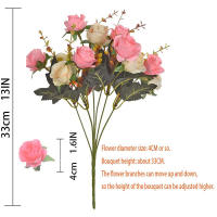 Bouquet De Rosas Artificiales Con Hojas De Eucalipto 12 Cabezas Rojo Para Decoración De Bodas Fiestas Y Hogar Imitación Realista De Flores Para Exterior Y Interior - details 10