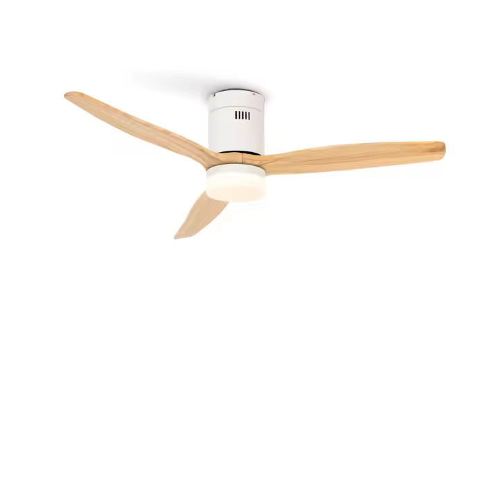 CREATE - Ventilador de Techo 40W Silencioso Ø112cm o Ø152cm) - 6 velocidades, Función verano/invierno,  Motor color Blanco, Con Luz- WIND CALM - 1