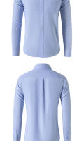 Camisa Oxford Para Hombre Algodón Y Poliéster Manga Larga Color Sólido Cuello Polo Estilo Casual Ajustada Primavera Otoño - details 5