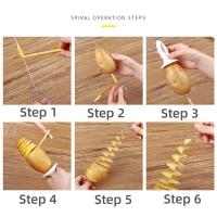 Spiralizer Para Chips Con 4 Varillas De Acero Inoxidable Hacer Tornado Espiral Cortador De Papas Manual Cortador De Patatas Torcidas - details 3