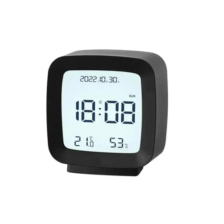 Monitor electrónico Digital de temperatura de humedad para el hogar, Pantalla de oficina, decoración de dormitorio, despertador, hora - 1