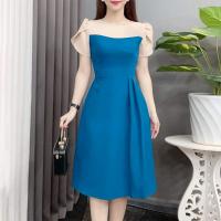 ZANZEA Vestido Elegante Para Mujer Con Cintura 2024 Verano Patchwork Cuello Redondo Vestidos Moda Petalos Manga Corta Vintage Oficina Robe - details 4