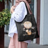 RegaloVip.es - Bolsa Tote Negra personalizable eventos, Bolsa personalizada con logo, Bolsa para eventos personalizada, Bolsa promocional personalizable, Bolsa de regalo personalizable, Bolsa de congresos personalizada, Bolsa de feria. - details 1
