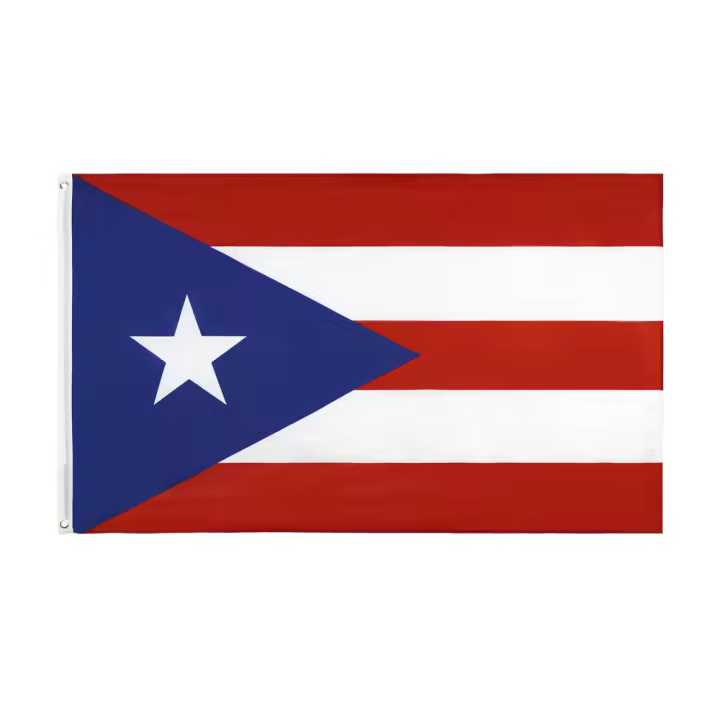 Bandera De Puerto Rico 90X150 Cm Para Decoración Material Poliéster Estilo Colgante Personalizable - 1