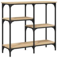 vidaXL Mesa consola madera de ingeniería 80x29x75 cm Negro, Roble Sonoma, Roble ahumado Mesa de sofá Mesa de Entrada para Salón Consola de Entrada Mueble Recibidor Mesita Mesa auxiliar Salon - details 2
