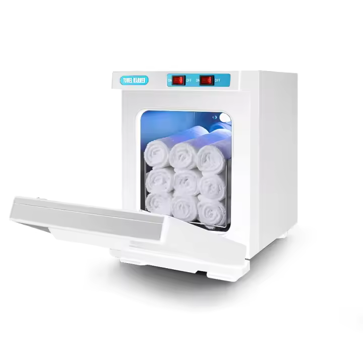 Calentador de toallas caliente UV con cámara de aluminio, calentador de toallas de baño con calentamiento rápido para Spa Facial, salón de belleza y cabello, 5L, 150W Gabinete de aislamiento térmico de toalla caliente ultravioleta - 1