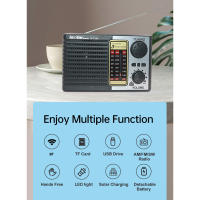 Radio De Emergencia Portátil Con Energía Solar BT Altavoz Ranura Para Tarjeta TF Linterna Mano Al Aire Libre Preparación De Emergencias - details 11