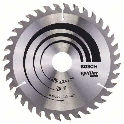 Bosch 2 608 640 609 - Hoja de sierra circular Optiline Wood - 180 x 30/20 x 2,6 mm, 36 (pack de 1) - 1