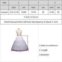 Falda De Encaje De Dos Capas Con 3 Aros Para Boda Y Fiestas Vestido De Noche Color Negro Rosa Blanco Talla S M L XL XXL - details 4