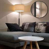 STARLEY-Espejo De Pared Metal Plástico Espejo 40 X 4,4 X 40 Cm,blanco negro - details 0