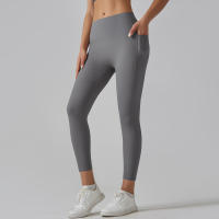 Leggings Para Mujer Con Bolsillos Pantalones De Yoga Para Gimnasio Deporte Fitness De Cintura Alta Control De Abdomen Para Correr Entrenamiento - details 1
