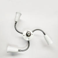 Soporte De Luces LED Ajustable En Blanco Con Base E27 Splitter Y Conector De Tubo Extensión Para Bombillas Convertidor De Soporte De Lámpara - details 4