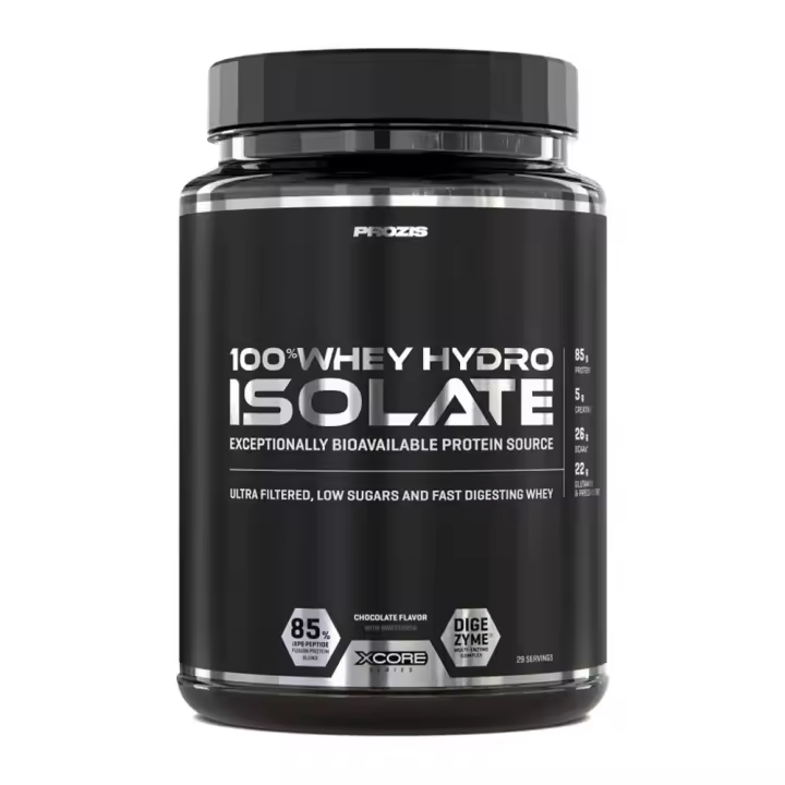 Prozis - 100% Whey Hydro Isolate 900 g - Proteína whey con BCAAs y creatina - 1