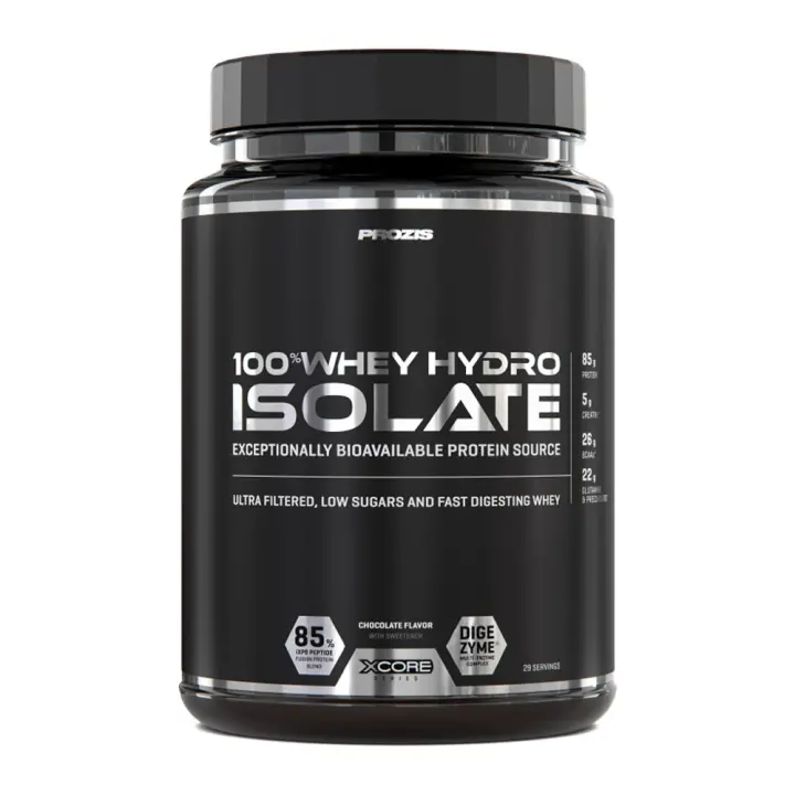Prozis - 100% Whey Hydro Isolate 900 g - Proteína whey con BCAAs y creatina - 1