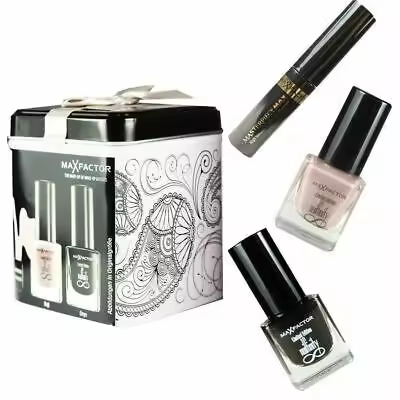MAX FACTOR LATA + MINI MASTERPIECE MÁSCARA BLACK + MINI NAILFINITY BOJI + MINI NAILFINITY ONYX - 1