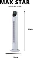 Max Star - Ventilador de Torre Silencioso 86 cm con Pantalla LED, Temporizador Digital y Mando a Distancia - details 3