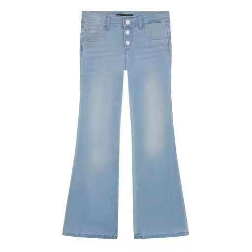 GUESS — Cod. K4GA00 Vaqueros, stretch denim flare,niÑa, cinco bolsillos, solo color, con logo - 1