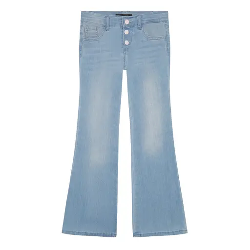 GUESS — Cod. K4GA00 Vaqueros, stretch denim flare,niÑa, cinco bolsillos, solo color, con logo - 1
