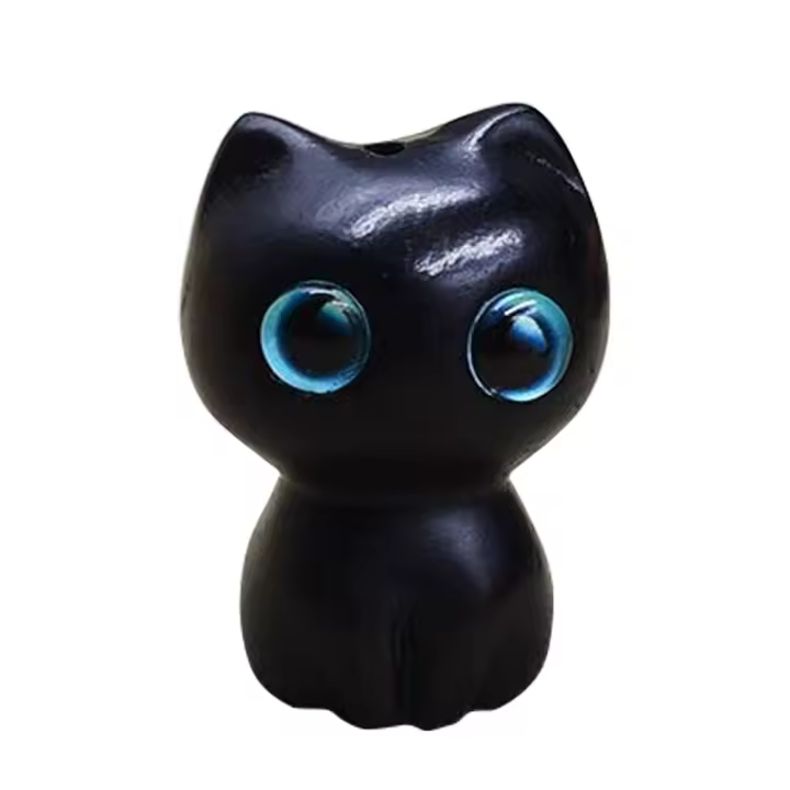 Mini Adornos De Gato Lindo Figuras De Madera Carved a Mano Para Escritorio Decoración Estilo Pastoral Tema Animal Sin Personalizar - 1